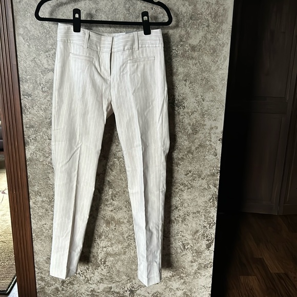 Van Heusen Pants - Van Heusen Women’s Super Stretch Straight Leg Tan w/white stripe-Size 0
